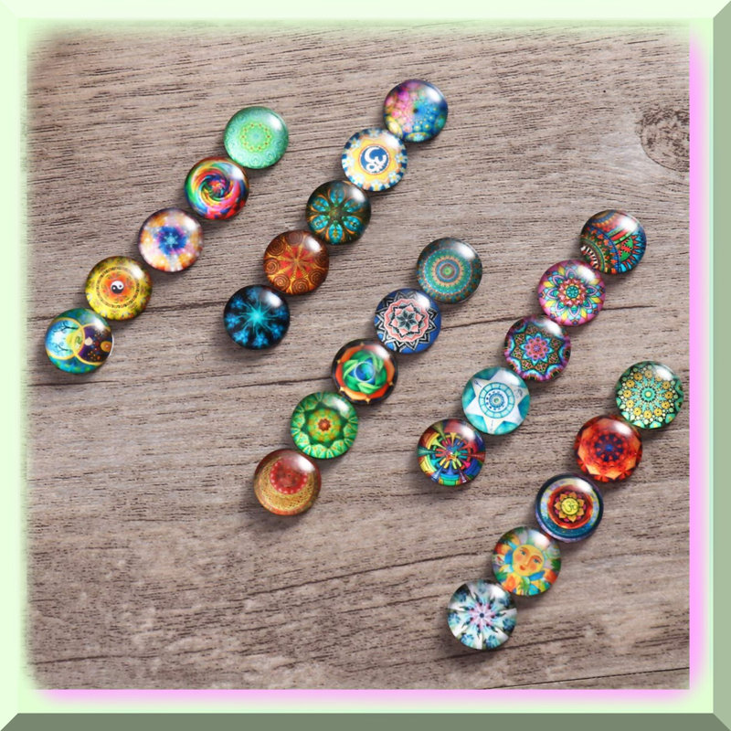200pcs 12mm Assorted Round Mosaic Tiles