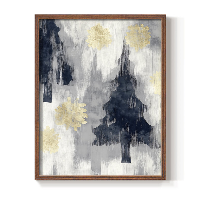 «Christmas Holiday Art CCL XXXI», reproduction encadrée - bois massif, H 11 po x l 9 po, Noyer