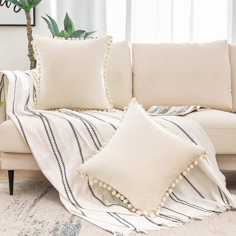Housse de coussin Fortham, Crème, 18 po x 18 po