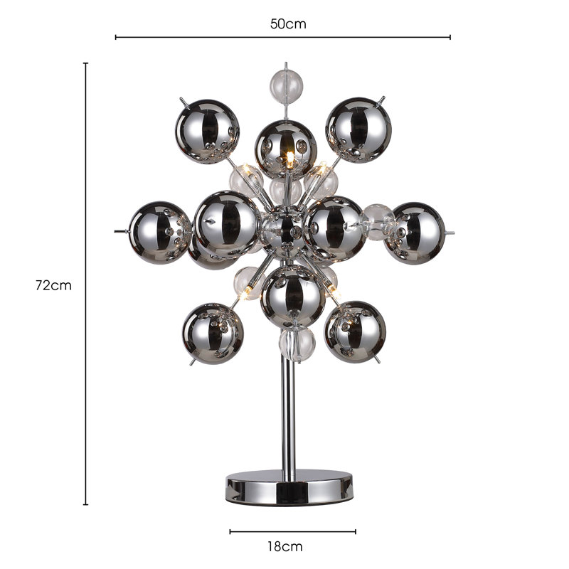 Azoriah Metal Novelty Lamp, Silver Chrome Base/Silver Chrome Shade