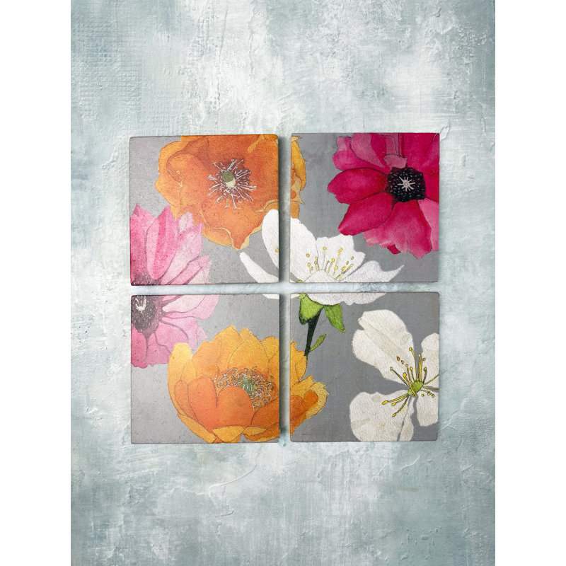 Ensemble de sous-verres carrés 4 pièces
