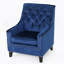 Fauteuil club velours bleu marine