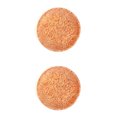 Round Coconut Wood Plate 2-Pack