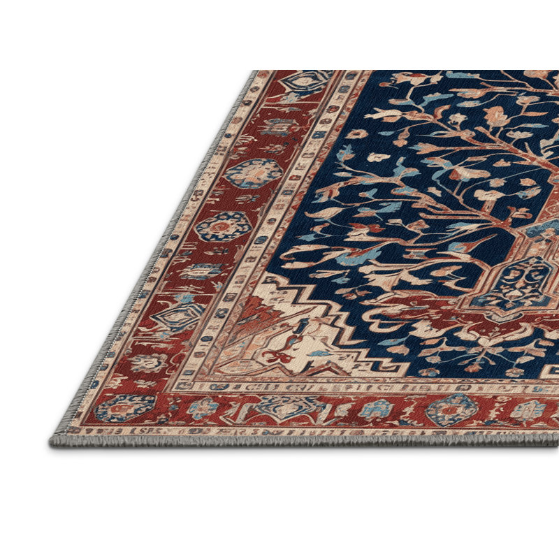 Tapis persan gris lavable à la machine, Tapis de couloir 2 pi x 5 pi