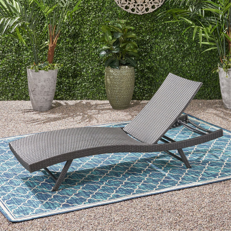 Chaise longue en osier Kauai Pe, 1, Gris