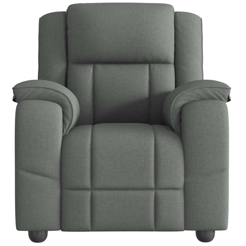  Fauteuil inclinable en polyester gris foncé, métal, contreplaqué, mousse, fibre PP