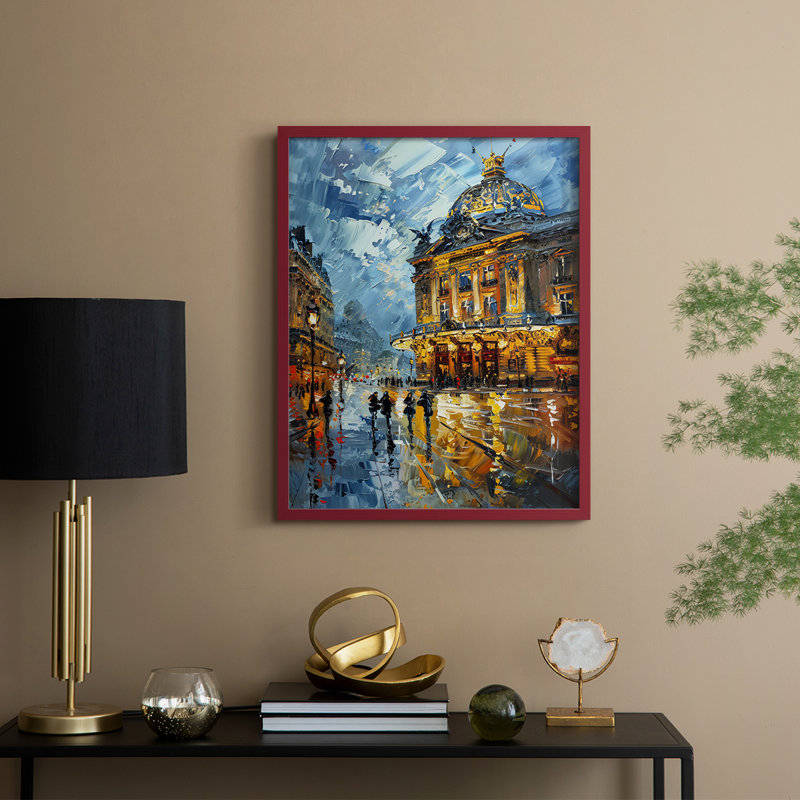 LANDSCAPES Series CECXLIV, reproduction encadrée - bois massif, Rouge, H 21 po x l 17 po