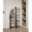 Vertical Shoe Rack, Shoe Shelves, Wood Shoe Organizer for Closet, Entryway, Shoe Tower for Small Spaces, Free Standing, Adjustable, with 2 Hooks-2009437561-1994503925