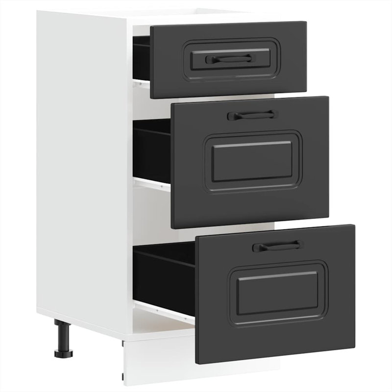 Kitchen Base Cabinet Kalmar Engineered Wood, Black