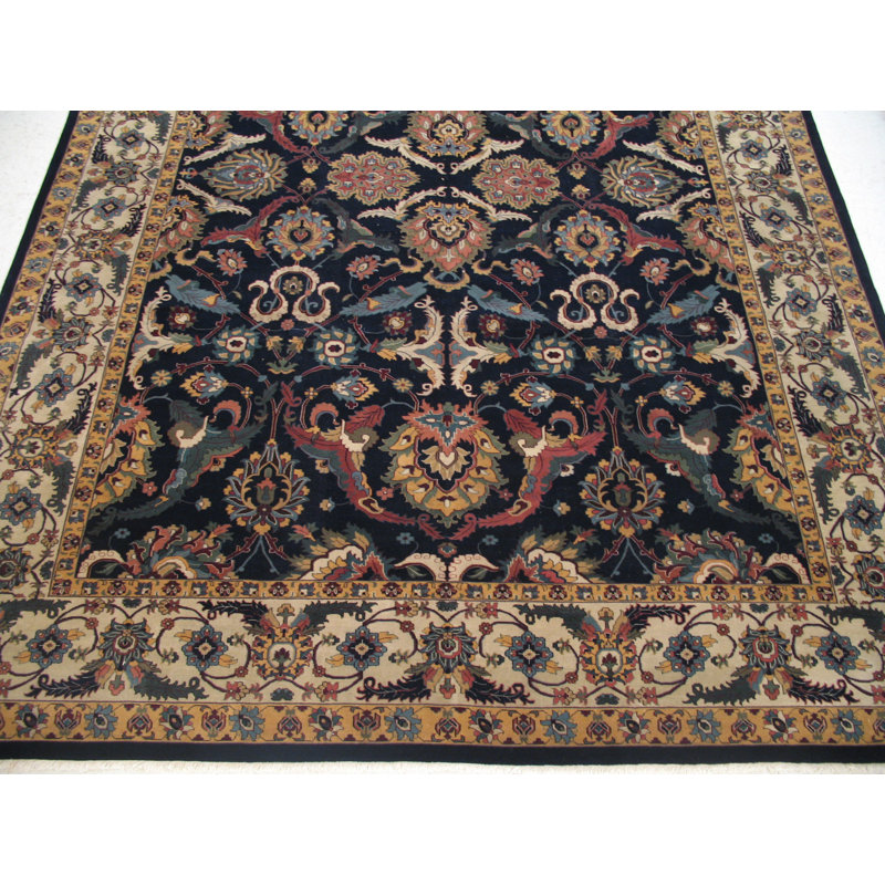 One-of-a-Kind Oriental Hand-Knotted Wool Blue/Green/Beige/Red Area Rug