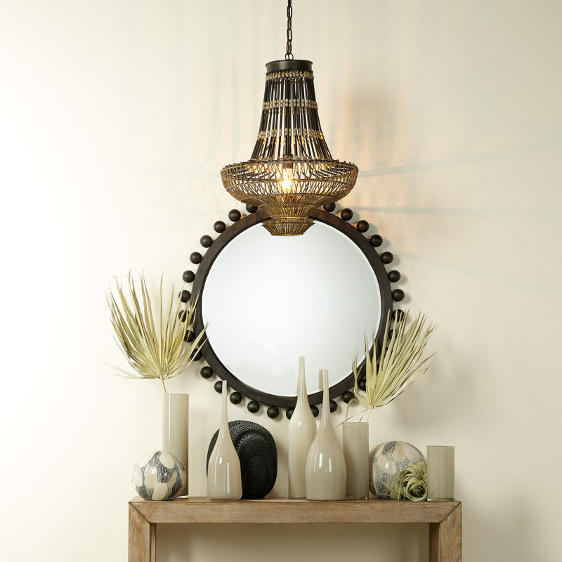 Miroir d'appoint mural Whitt Sunburst, Gris anthracite foncé