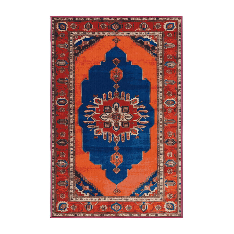 Machine Washable Tabriz Brown Area Rug, Rectangle 7 pi x 9 pi