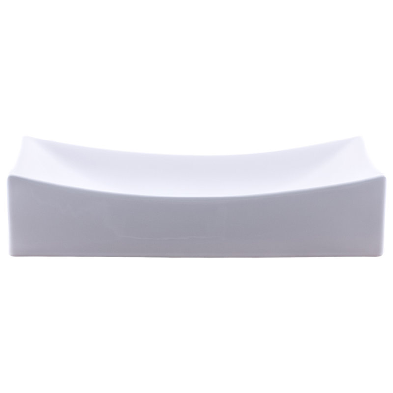 Novatto 21.75'' Porcelain Rectangular Bathroom Sink, White, Brushed Nickel