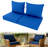 Fade Resistant Outdoor Chair Cushions Set Of 2, Deep Seat Patio Cushions 22 X 22 With Removable Cover, 28D High Resilience Foam Replacement Outdoor Seat Cushions With For Sofa, Adirondack Chair, Sectional,Classic Blue-124896498-124896488