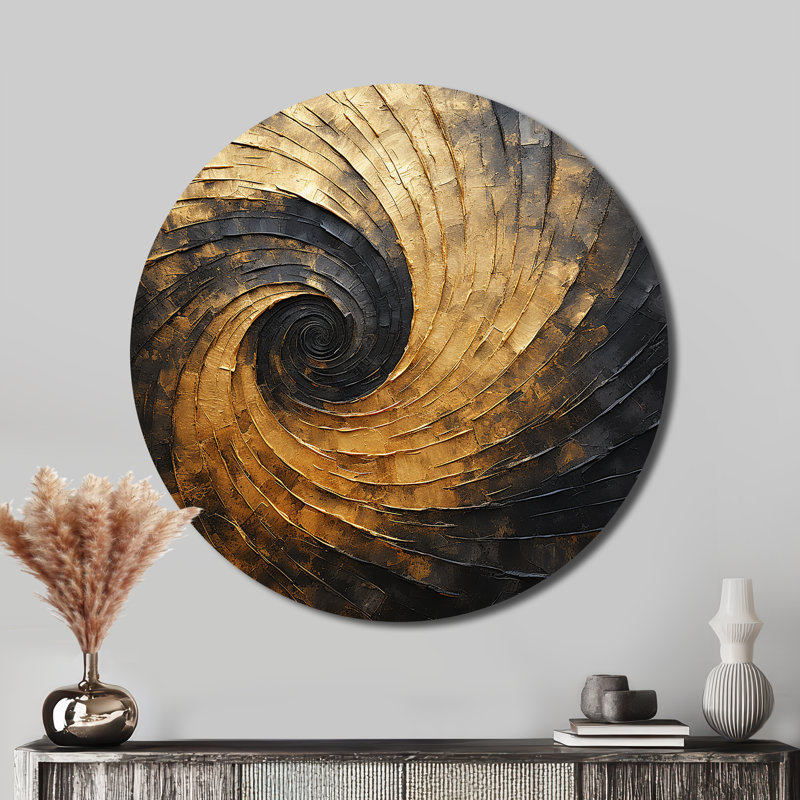 Olney - Art abstrait rond en métal, H 36 po x l 36 po