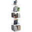 Bibliothèque pivotante à 360 degrés avec tablettes en acrylique, bibliothèque rotative autoportante à 4 niveaux pour le bureau à domicile et le rangement du salon