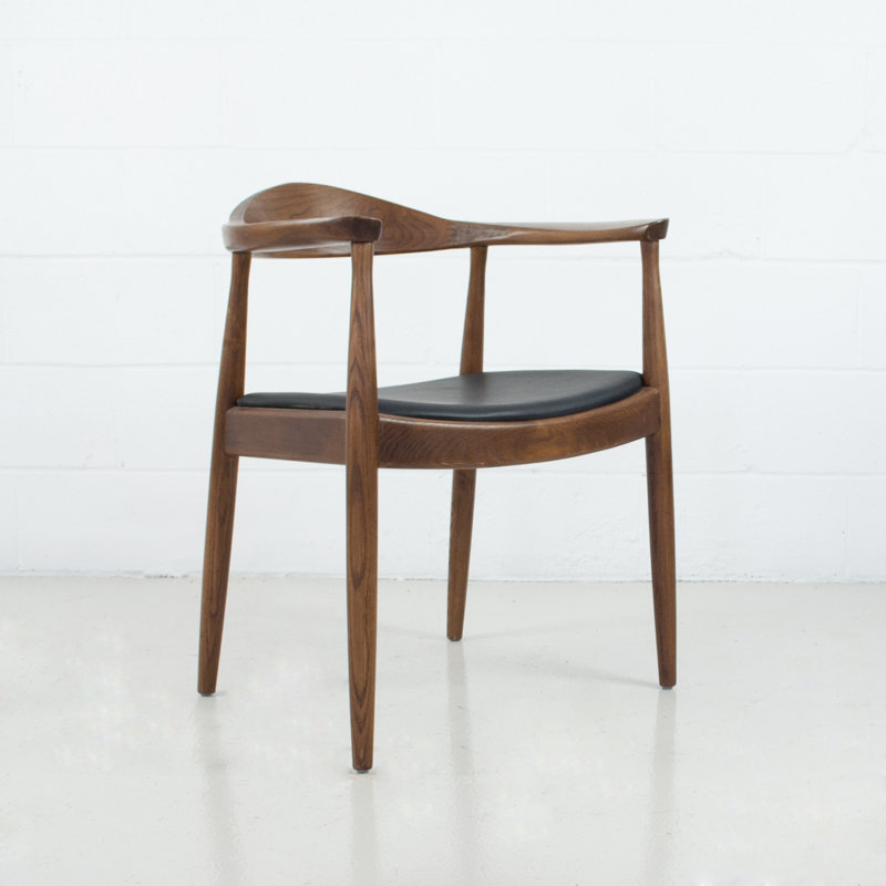 Chaise avec accoudoirs en bois massif Margi