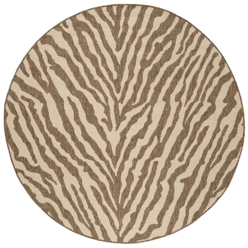 Donivin Performance Animal Print Indoor/Outdoor Area Rug, Round 6'7"