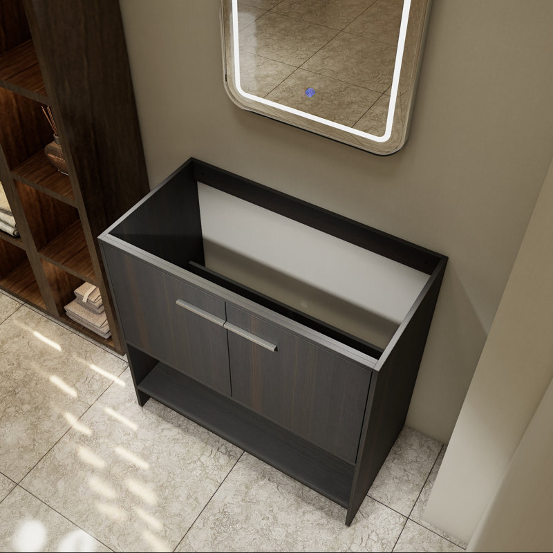 Base de meuble-lavabo sur pied 36 po avec deux portes 36 po, Noir