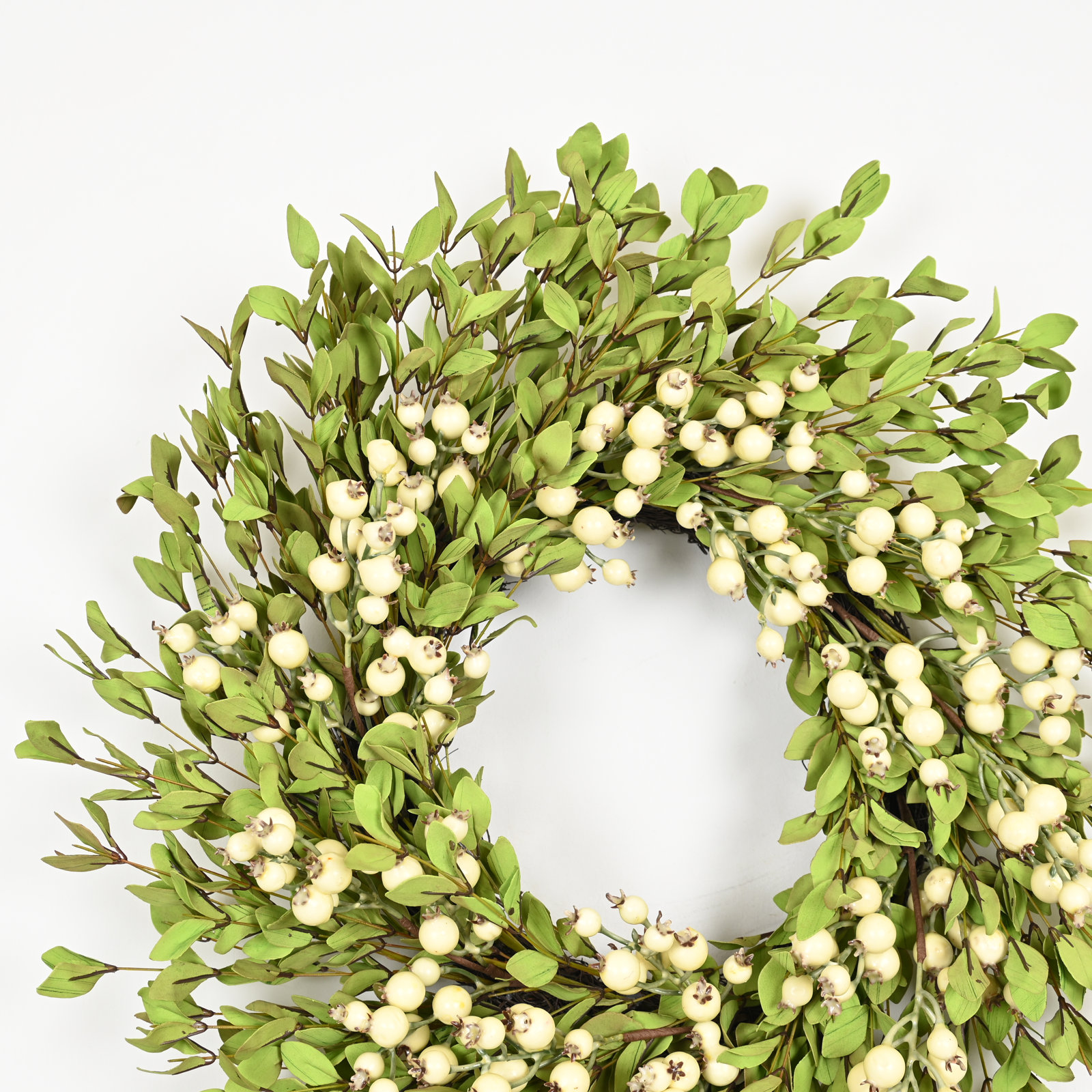 26" Handcrafted Eucalyptus Berry No Holiday Wreath