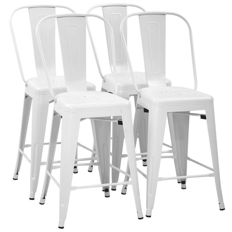 Tabouret de comptoir 24,4 po Caroga, Blanc
