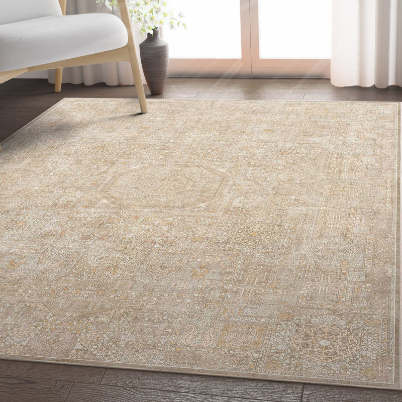 Tapis de style oriental espy amman rétro, Rectangle 5 pi 3 po x 7 pi 3 po