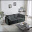 Canapé pour causeuse moderne en tissu pour salle de séjour, canapé rembourré 2 places à assise profonde de grande taille avec 4 coussins, chenille grise-12729241