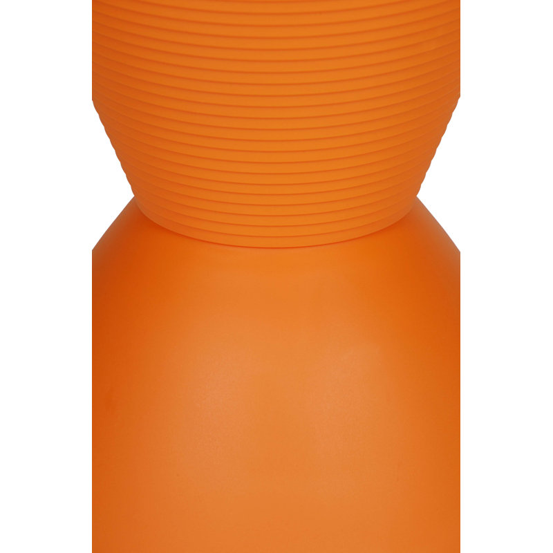 Orange Hourglass Acrylic Side Table with Hidden Storage