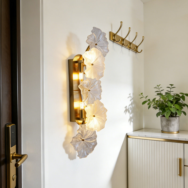 French-Style Light Luxury Flower Wall Lamp With Led Light Source