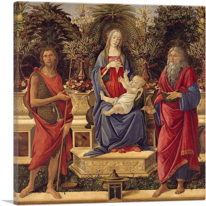 Madone avec saints - impression, H 26 po x l 26 po x P 1,5 po