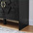 Sideboard Buffet Cabinet, 60” Mid Century Modern Black Storage with Adjustable Shelves &amp; Outlet Holes | P2 Grade MDF | Solid Wood Feet