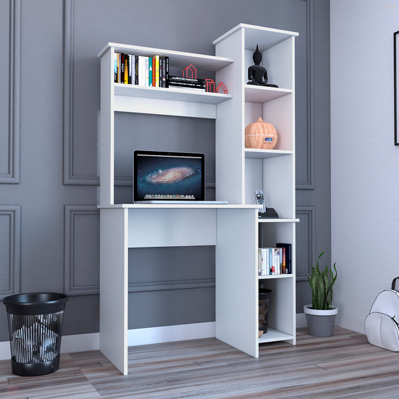 Desk Logan, Five Cubbies, White