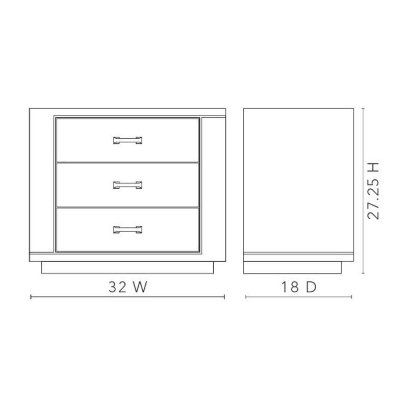 Ethan 3 - Drawer Nightstand, Sand White