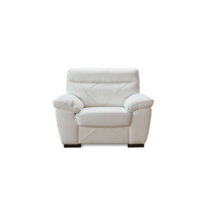 Fauteuil en cuir véritable de 46,5 po de largeur Otto