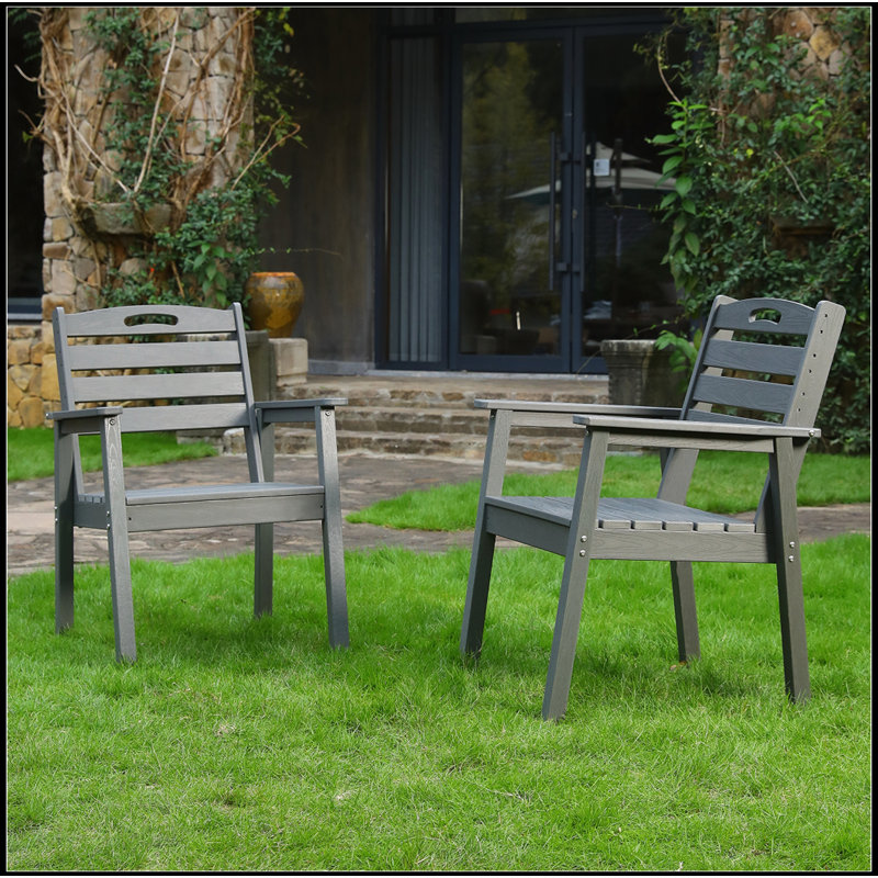 Ensemble de chaises de salle à manger en PEHD durable à faible entretien avec dossier ergonomique pour jardins et terrasses