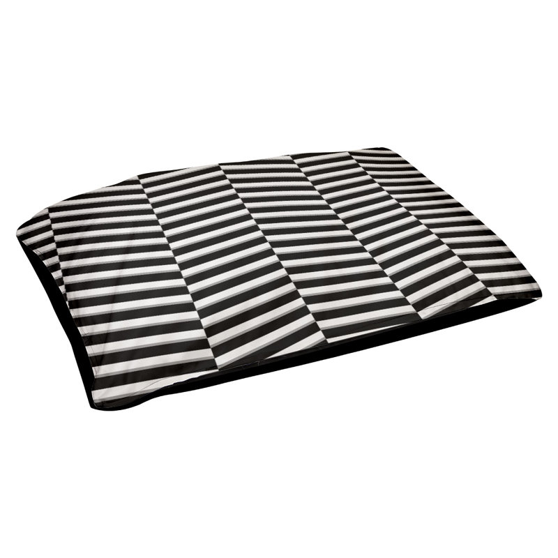 Coussin pour chien Cheng, Grand (l 50 po x P 40 po x H 7 po), Noir / Blanc