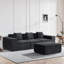 Canapé-lit modulaire en velours côtelé avec repose-pieds et coussins CozyForm - noir-890961841