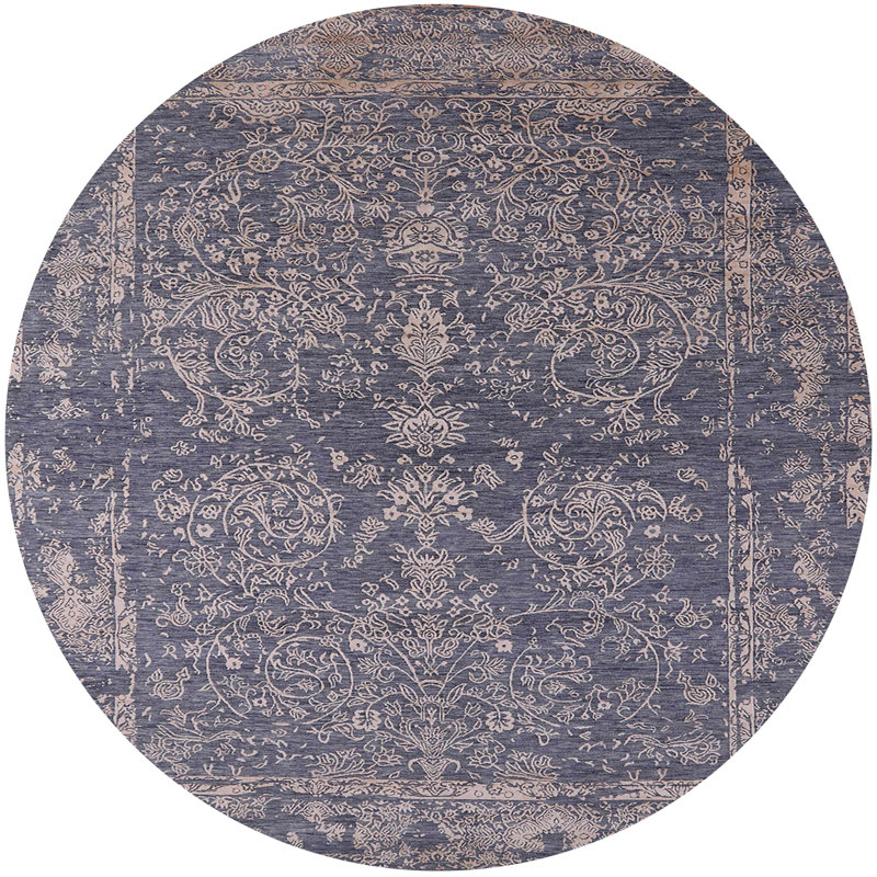 Tapis 100% lavable à la machine de style moderne Mid-Century 2558, Rond 6 pi