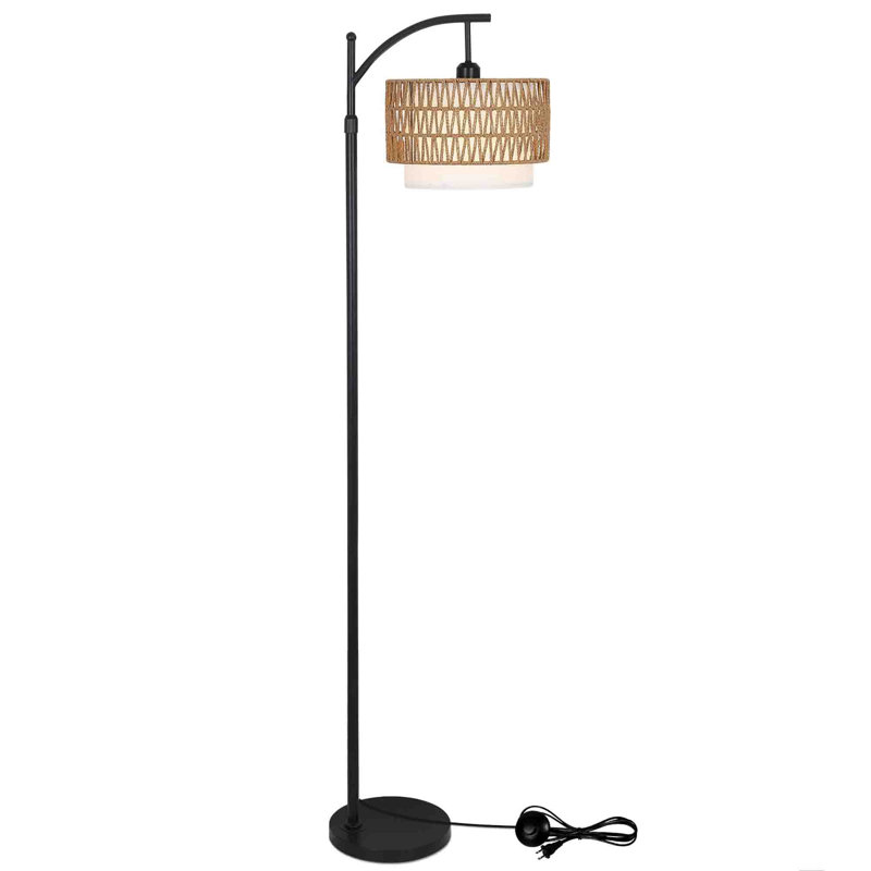 165cm Arched Floor Lamp, Black