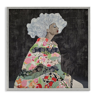 Floral Dress Woman Framed Giclee Art by Coco Good