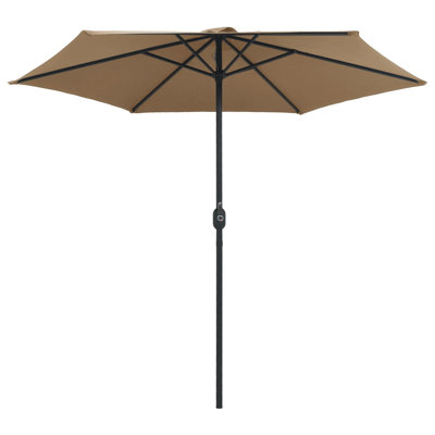 Parasol de jardin extérieur en polyester taupe
