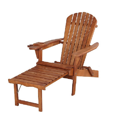 Chaise adirondack pliante en bois massif Yarnell