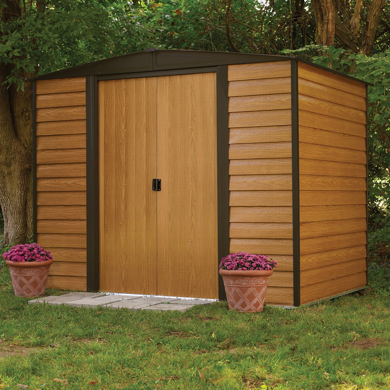 Rowlinson Woodvale Metal Apex Shed 8x6, Yes, 8'x 6'