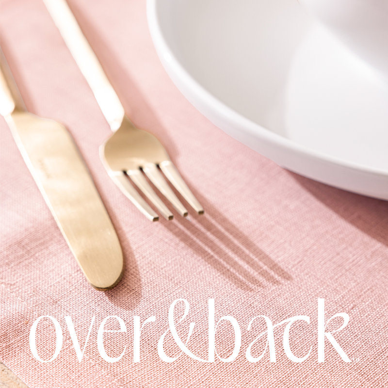 Over&Back 100% Linen Woven Placemats, Set of 4, Pink