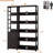 5 Tier Bookshelf with Doors - 71.1" Industrial Display Standing Shelf Rak with Open Shelves & Metal Frame, Bookcase with Adjustable Shelf, Black-1921290286