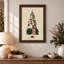 Art abstrait sur toile géométrique abstrait vert rose et Noël-814311690