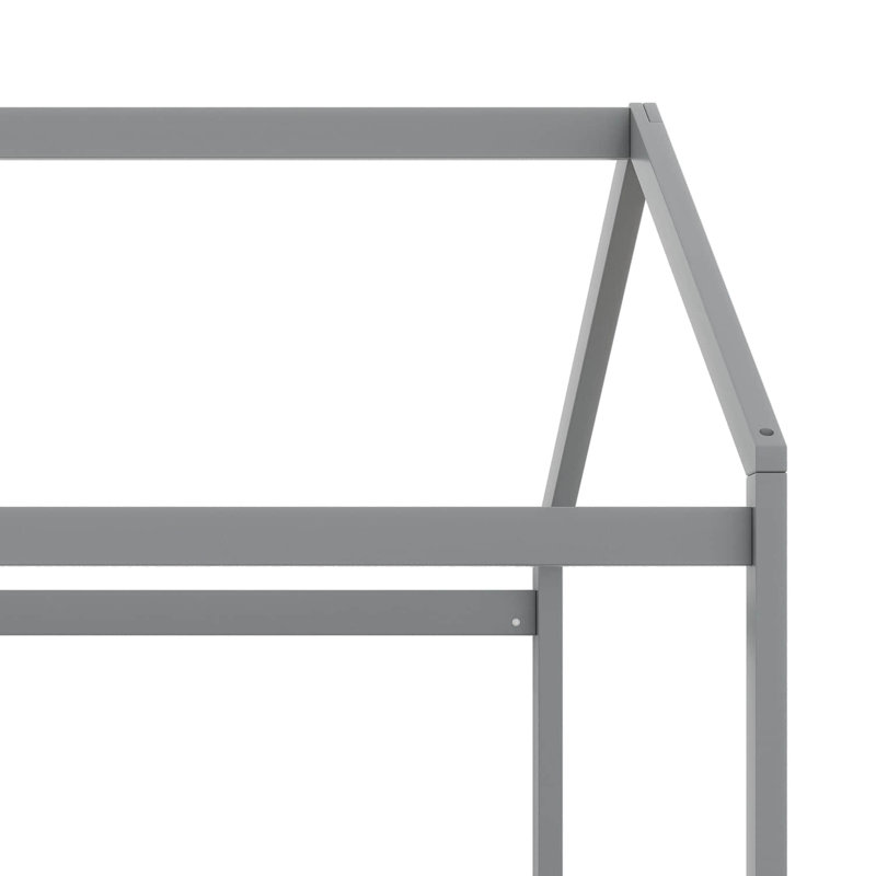Grand lit en bois avec tête de lit Abdirahin, gris
