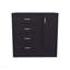 Commode de chambre moderne à quatre tiroirs, une porte avec rangement spacieux, noir