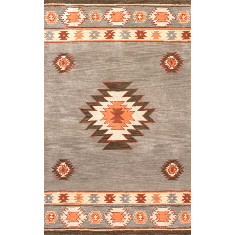 Tapis sauge en laine touffeté à la main Kentley, Rectangle 3 pi x 5 pi
