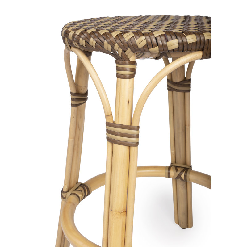 Alastair 24" Rattan Counter Stool - Natural/ Natural Rattan Frame, Natural/Natural Rattan Frame
